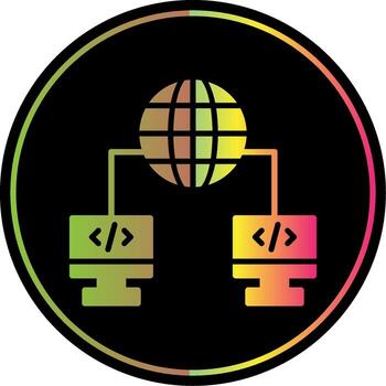 Internet conexión glifo debido color icono diseño vector