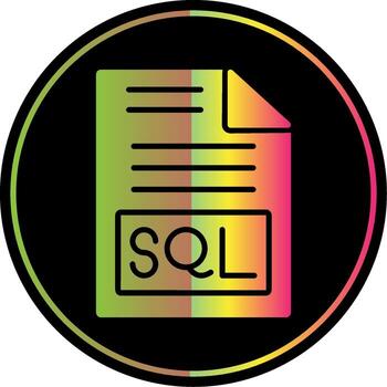 sql glifo debido color icono diseño vector
