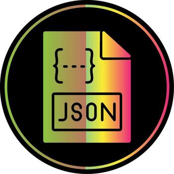 Json Glyph Due Color Icon Design vector