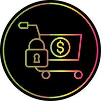 Secure OnLine Circle Multi Circle Shopping Line Gradient Due Color Icon Design vector