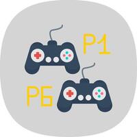 Player Versus Player Flat Curve Icon Design vector