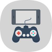 Mobile Game Flat Curve Icon Design vector