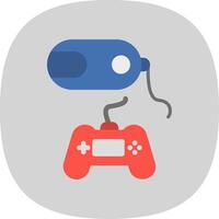 Vr Game Flat Curve Icon Design vector