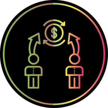 Synergy Line Gradient Due Color Icon Design vector