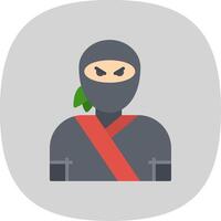 ninja plano curva icono diseño vector