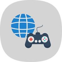 Gaming Flat Curve Icon Design vector