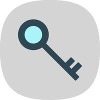 Key Flat Curve Icon Design vector