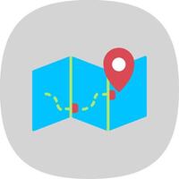 Map Flat Curve Icon Design vector