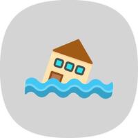 Flood Flat Curve Icon Design vector