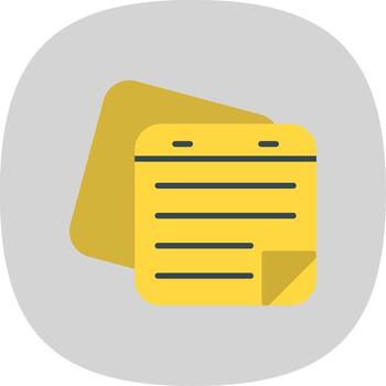 Sticky Notes Flat Curve Icon Design vector