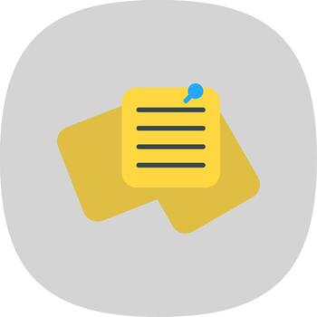 Sticky Notes Flat Curve Icon Design vector