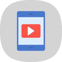 Mobile Flat Curve Icon Design vector