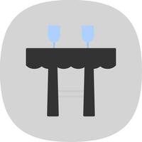 Table Flat Curve Icon Design vector