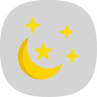 Moon Flat Curve Icon Design vector