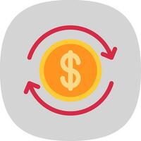 Business Continuity Flat Curve Icon Design vector
