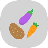 Vegetables Flat Curve Icon Design vector