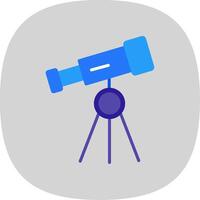 Telescope Flat Curve Icon Design vector