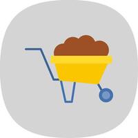 Wheelbarrow Flat Curve Icon Design vector