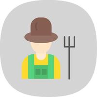 Farmer Male Flat Curve Icon Design vector