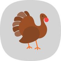 Turkey Flat Curve Icon Design vector