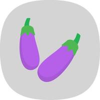 Eggplant Flat Curve Icon Design vector