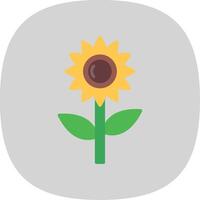 Sunflower Flat Curve Icon Design vector