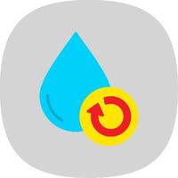 agua tratamiento plano curva icono diseño vector