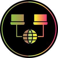 Network Glyph Due Color Icon Design vector