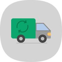 Garbage Truck Flat Curve Icon Design vector