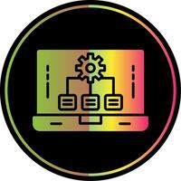 ordenador portátil glifo debido color icono diseño vector