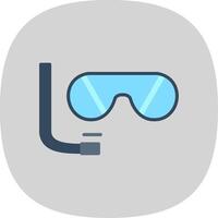 Diving Mask Flat Curve Icon Design vector