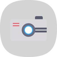 Digital Camera Flat Curve Icon Design vector