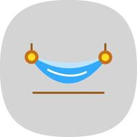 Hammock Flat Curve Icon Design vector