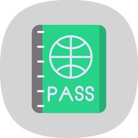 Passport Flat Curve Icon Design vector