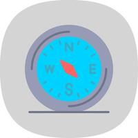 Compass Flat Curve Icon Design vector