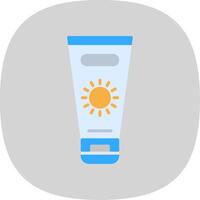 Sun Cream Flat Curve Icon Design vector