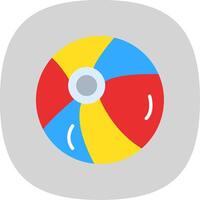 Beach Ball Flat Curve Icon Design vector