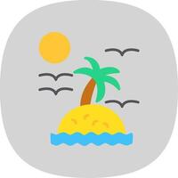 isla plano curva icono diseño vector