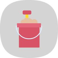 Sand Bucket Flat Curve Icon Design vector