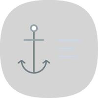 Anchor Flat Curve Icon Design vector
