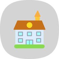 Private Guest House Flat Curve Icon Design vector