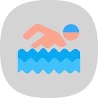Swimming Flat Curve Icon Design vector