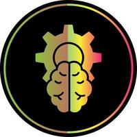 Brain Glyph Due Color Icon Design vector