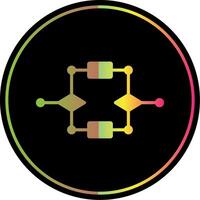 Algorithm Glyph Due Color Icon Design vector