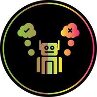 Robot Glyph Due Color Icon Design vector
