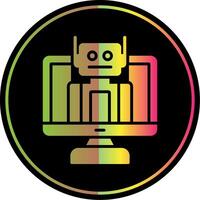 Bot Glyph Due Color Icon Design vector
