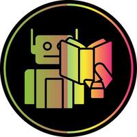 Robot Glyph Due Color Icon Design vector