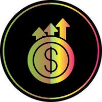 Earning Growth Glyph Due Color Icon Design vector