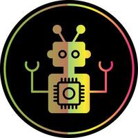 Robot Glyph Due Color Icon Design vector