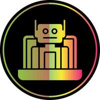 Robot Glyph Due Color Icon Design vector